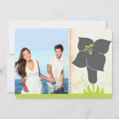 Grijs en Limoen  Modern Lily Wedding Invite Kaart (Achterkant)