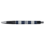 Grijs en marineblauw Striped Monogram gepersonalis Pen (Voorkant)