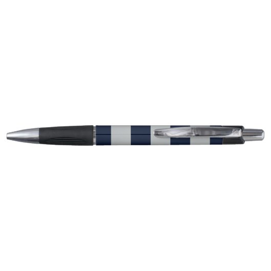 Grijs en marineblauw Striped Monogram gepersonalis Pen (Achterkant)