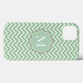 Grijs en Mint Chevron Case-Mate iPhone Case (Achterkant (horizontaal))