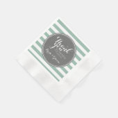 Grijs en Mint - Dank je Trouw Bruid Bruidegom Servetten (Hoek)