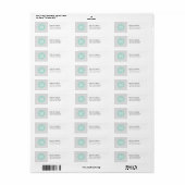Grijs en Mint Modern Chevron Custom Monogram Etiket (Full Sheet)