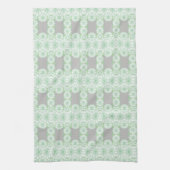 Grijs en mintgroen bloemenkeukenhanddoek theedoek (Verticaal)