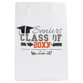 Grijs en Oranje Afstuderen Medium Cadeauzakje (Voorkant)