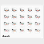 Grijs en Oranje Afstuderen Ronde Sticker (Vel)