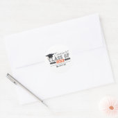 Grijs en Oranje Afstuderen Ronde Sticker (Envelop)