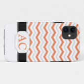 Grijs en Oranje Chevron Monogram iPhone 5 Hoesje (Achterkant (horizontaal))
