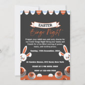 Grijs en Oranje Modern Bingo Nachtuitnodiging Kaart (Voorkant)