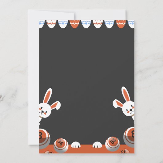 Grijs en Oranje Modern Bingo Nachtuitnodiging Kaart (Achterkant)