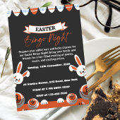 Grijs en Oranje Modern Bingo Nachtuitnodiging Kaart