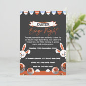 Grijs en oranje moderne bingonacht uitnodiging (Staand voorkant)