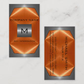 Grijs en Oranje Roestvrij staal Visitekaartje (Voorkant / Achterkant)