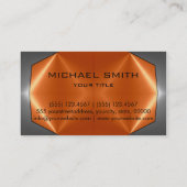 Grijs en Oranje Roestvrij staal Visitekaartje (Achterkant)
