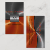 Grijs en Oranje Roestvrij staal Visitekaartje (Voorkant / Achterkant)