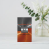 Grijs en Oranje Roestvrij staal Visitekaartje (Staand voorkant)