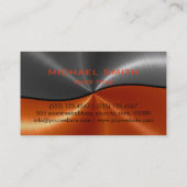 Grijs en Oranje Roestvrij staal Visitekaartje (Achterkant)