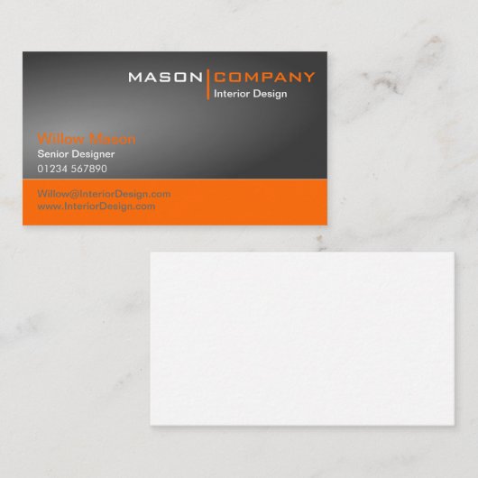 Grijs en Oranje Visitekaartje (Voorkant / Achterkant)