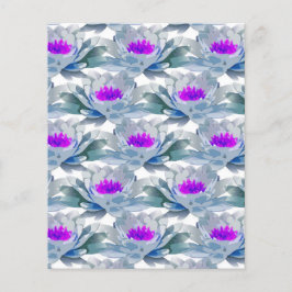 Grijs en paars bloemen patroon