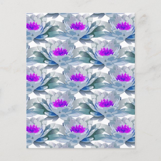 Grijs en paars bloemen patroon (Voorkant)