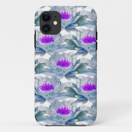 Grijs en paars bloemen patroon Case-Mate iPhone case