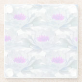 Grijs en paars bloemen patroon glazen onderzetter (Achterkant)