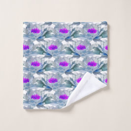 Grijs en paars bloemen patroon washandje