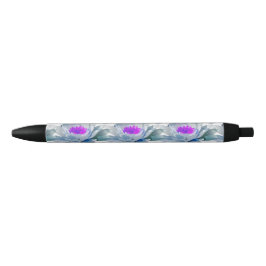 Grijs en paars bloemen patroon zwarte inkt pen