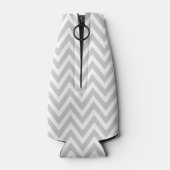 Grijs en Paars Chevron Monogram Flesjeskoeler (Achterkant)
