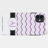 Grijs en Paars Chevron Monogram iPhone 5 Hoesje (Achterkant (horizontaal))