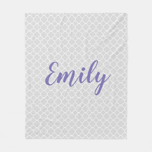  grijs en Paars gebruik Fleece Deken (Voorkant)