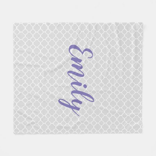  grijs en Paars gebruik Fleece Deken (Voorkant (Horizontaal))