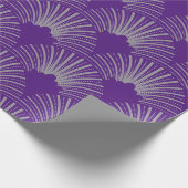 Grijs en paars kunstdeco geometrisch patroon cadeaupapier (Hoek)