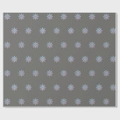 Grijs en paars sneeuwvlokontwerp cadeaupapier (Vlak)