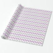 Grijs en Paarse Zigzag Chevron Stripes Cadeaupapier (Uitgerold)