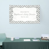 Grijs en pastel Roze Baby shower Spandoek (Beurs)