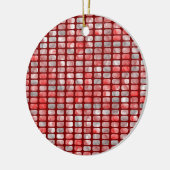 Grijs en rode blokken keramisch ornament (Links)