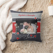 Grijs en rode verjaardag met foto kussen (Deken)