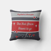 Grijs en rode verjaardag met foto kussen (Achterkant)