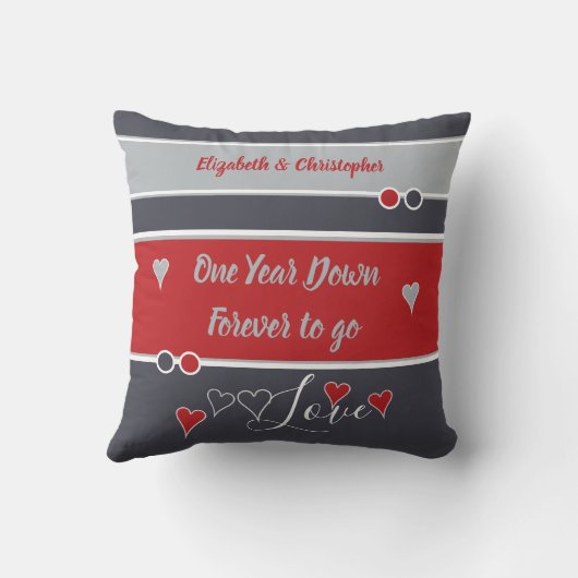 Grijs en rode verjaardag met foto kussen (Achterkant)