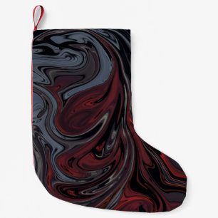 Grijs en rood abstract schilderij kleine kerstsok