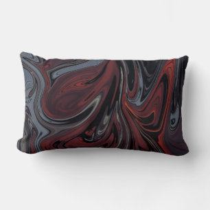 Grijs en rood abstract schilderij kussen