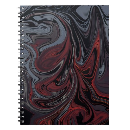 Grijs en rood abstract schilderij notitieboek (Voorkant)