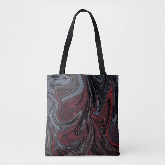 Grijs en rood abstract schilderij tote bag (Voorkant)