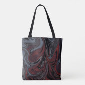 Grijs en rood abstract schilderij tote bag (Achterkant)