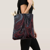 Grijs en rood abstract schilderij tote bag (Dichtbij)