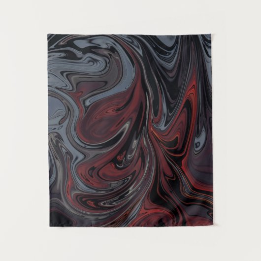 Grijs en rood abstract schilderij wandkleed (Voorkant)