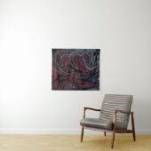 Grijs en rood abstract schilderij wandkleed (In Situ (horizontaal))
