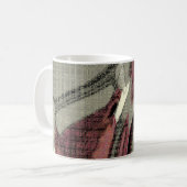 Grijs- en rood abstracte kunst koffiemok (Voorkant links)