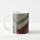 Grijs- en rood abstracte kunst koffiemok (Links)