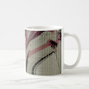 Grijs- en rood abstracte kunst koffiemok